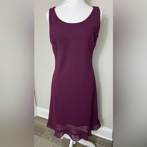 Chadwick purple plum sleeveless dress with bias cut size 10P